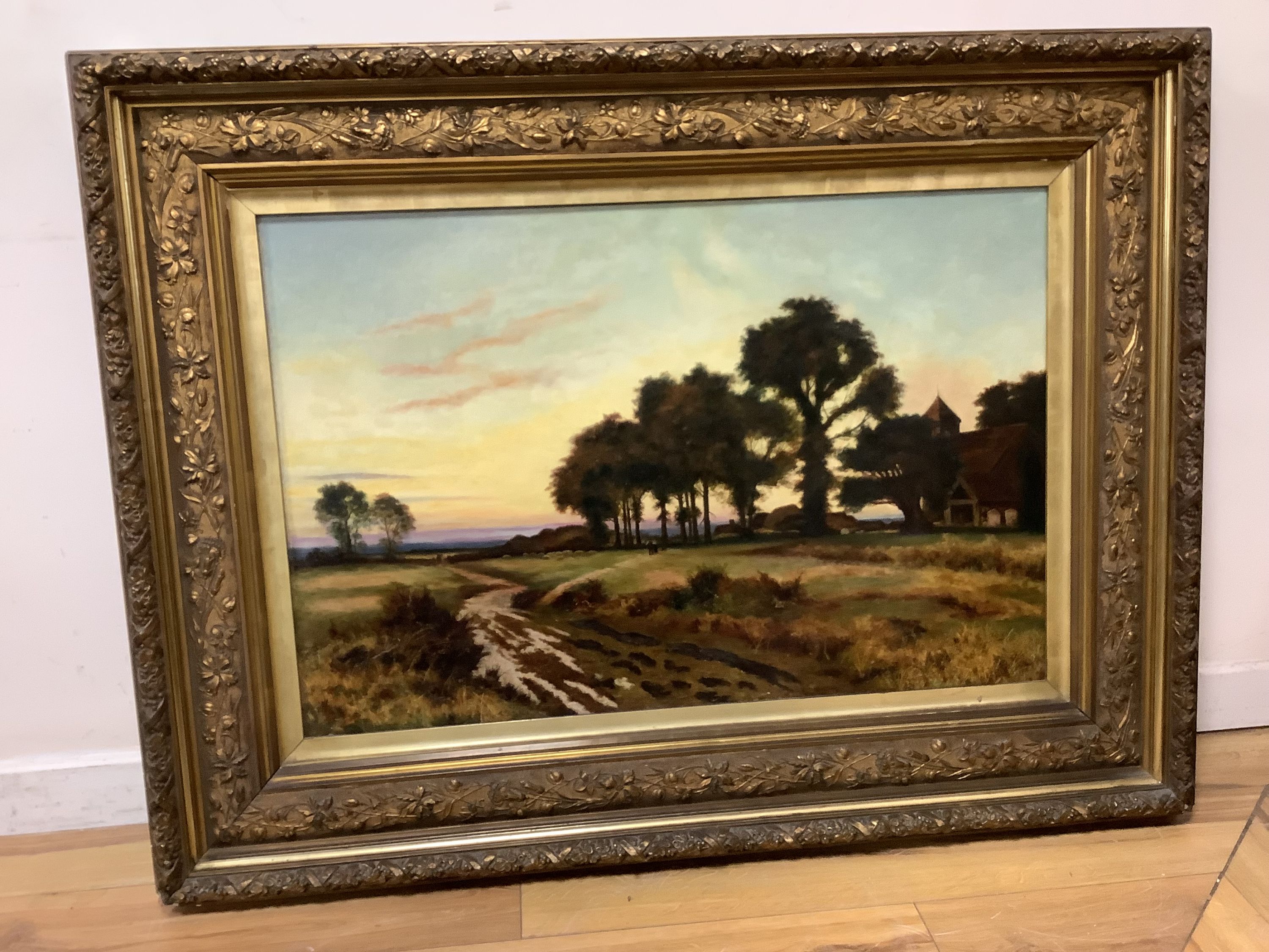 F* K* Crossley, oil on canvas, Landscape, signed and dated 1903, 60 x 90cm.